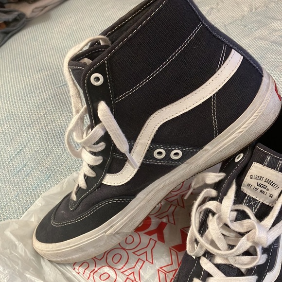 Vans Men's Black and White High-Top Sneakers - Picture 4 of 10